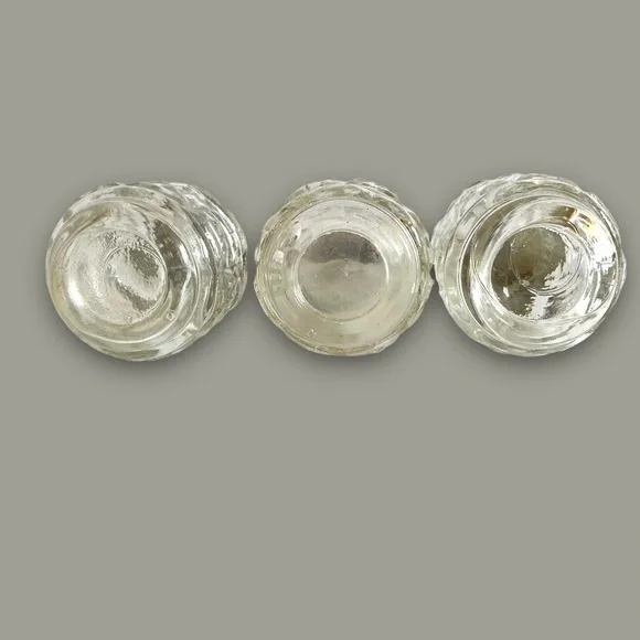 Vintage 3pc Glass Salt, Pepper, Jam or Sugar - Picture 6 of 9